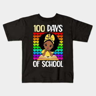 100 Days of School Melanin Girls 100th Day of School Kids Kids T-Shirt